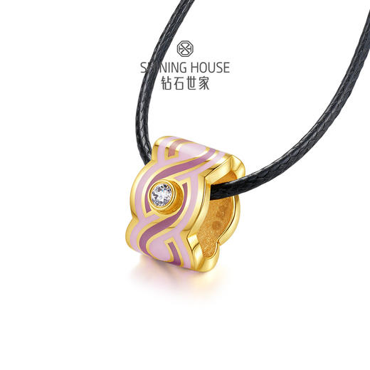 【无限】【花样琅漫】钻石世家 花样琅漫·无限系列 足金镶钻挂坠 足金镶钻戒指情侣戒 足金耳饰  德国黄金工艺手工拍平珐琅结合【不含链子】【黄金产品不支持无理由退换货】预计3天发货 商品图2