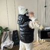 D121115胸口小标连帽男女同款情侣面包羽绒马甲 商品缩略图3
