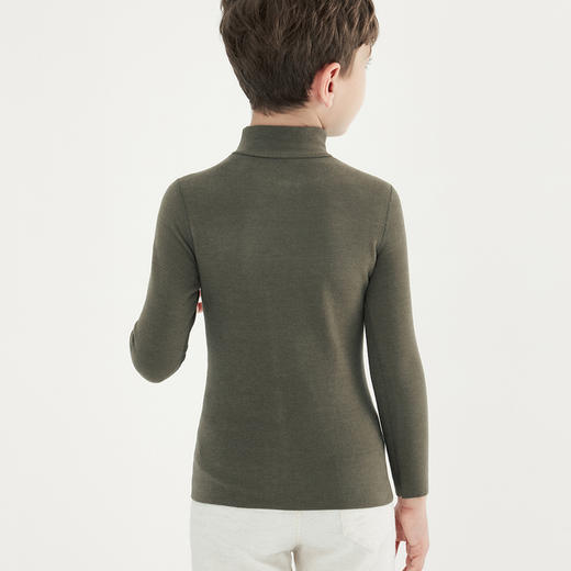 weyo秋冬新款儿童竖条德绒半高领长袖保暖打底衫T0932 商品图4