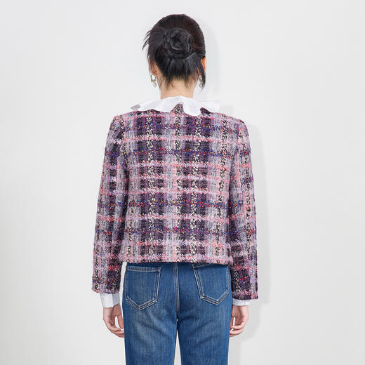 「高货wl」全新升级【铂金会员441/天猫589/差价148】(01120)洛诗琳气质小香风羽绒服2025冬季新款金丝粗花呢保暖外套 商品图1