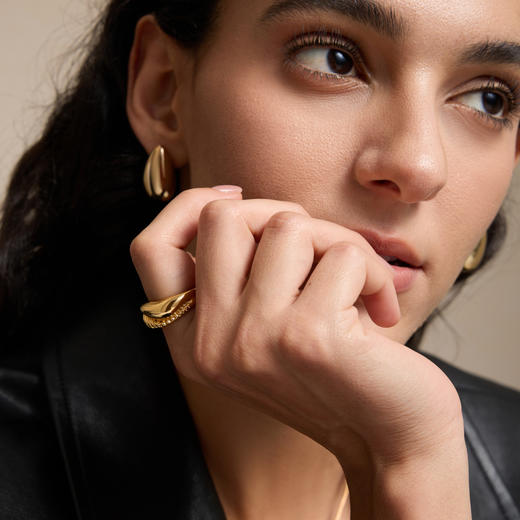 【谷爱凌&林允&宋佳&刘孜同款】Mordern Art 现代艺术时期 | 小水滴纹理戒指 商品图3