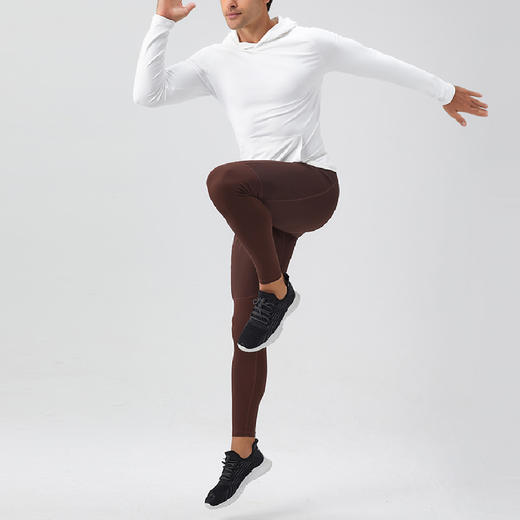 跃牌【欲动春风】男装系列 男士锦纶健身跑步长裤拉链口袋紧身运动长裤31343 商品图3