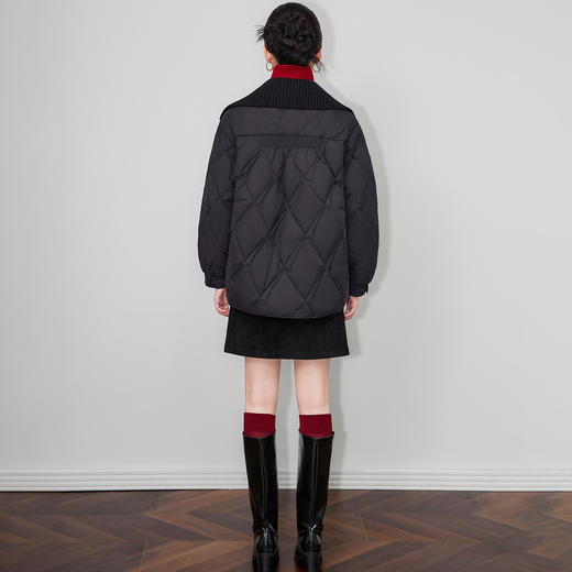 「高货wl」全新升级【铂金会员487/天猫659/差价172】(02053)洛诗琳可拆卸针织大翻领羽绒服2025冬季气质防风保暖外套 商品图2