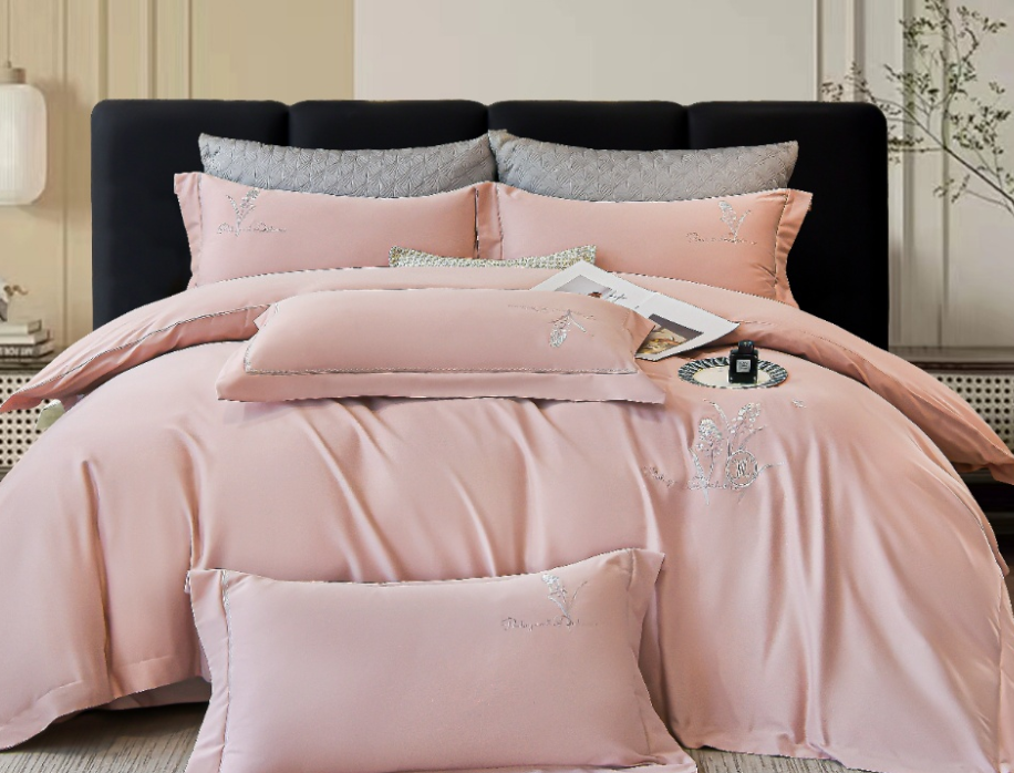 A类冬季纯棉加厚磨毛四件套优兰朵轻奢全棉刺绣被套床上用品G117800040