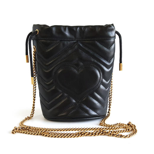 【95新】Gucci古驰Marmont系列575163黑金马蒙水桶链条包单肩斜挎包女士 051225NJS04 商品图4