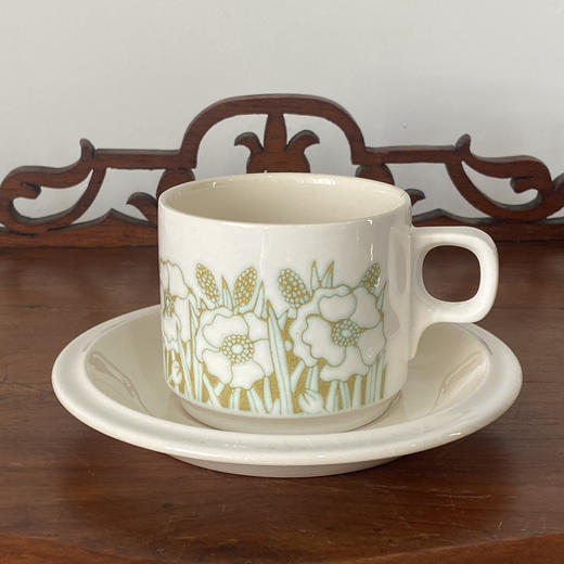 英国1970s Hornsea  Fleur鸢尾花大茶杯咖啡杯碟2pcs 商品图0