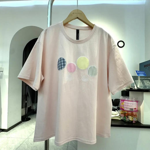 水淼2026春新款纯棉贴补气球印花短袖2543 商品图5