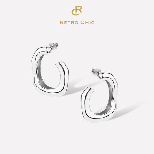 【宋佳&单依纯&张婧仪&刘芳菲&于明加&刘孜同款】Retro Chic意大利复古时尚首饰 神树银圈耳环 商品图0