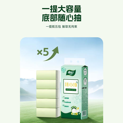 DTD320（箱装）心相印墨绿三层压花悬挂抽取式面巾纸（8提）赠一个挂钩 商品图3