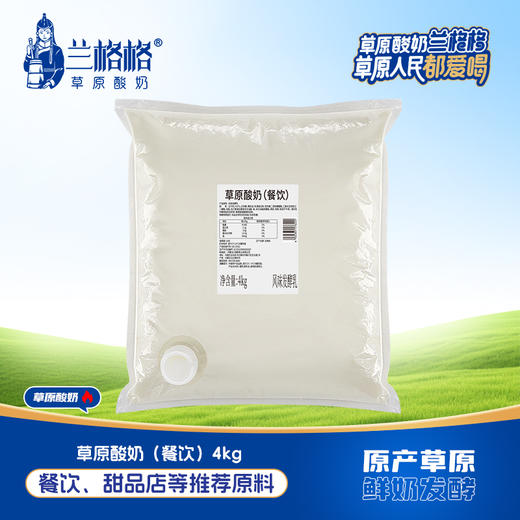 兰格格 草原酸奶蒙马苏里大口径4kg*1 餐饮专用 商品图0