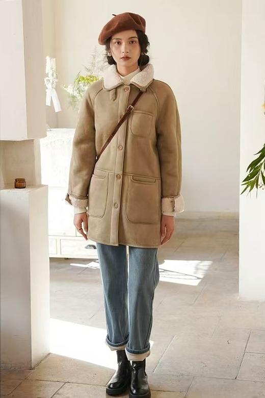 HAYES 文艺高级感皮毛一体毛绒大衣外套 22008 商品图1