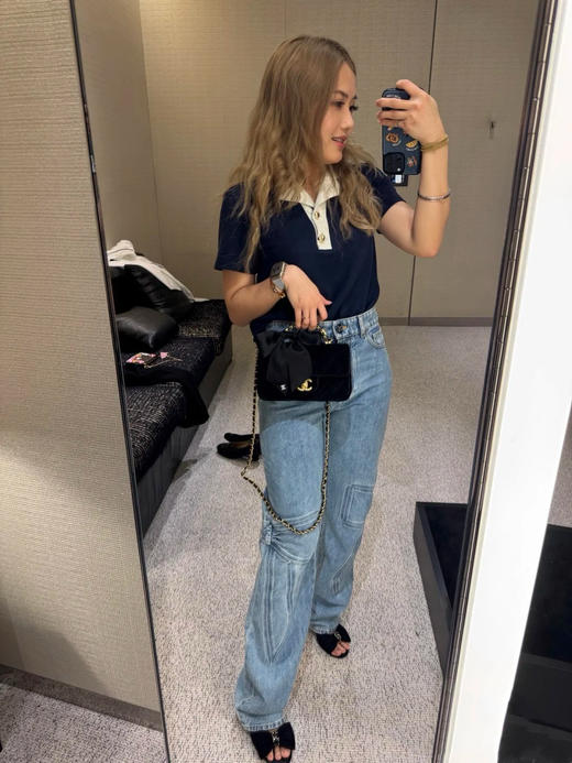 香奈儿 25秋冬新款 蝴蝶结压花牛仔裤(TM) 商品图1