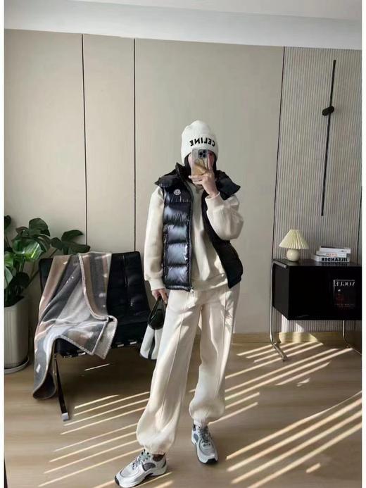 D121115胸口小标连帽男女同款情侣面包羽绒马甲 商品图5