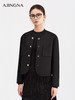 【商场同款】阿菁娜冬季新款短款修身夹克圆领金属纽扣设 弧形下摆显灵动A30D511008 商品缩略图0