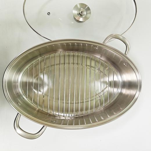 蒸鱼锅大号家用加厚304不锈钢一层双层椭圆蒸鱼蒸笼电磁炉锅蒸锅 商品图3