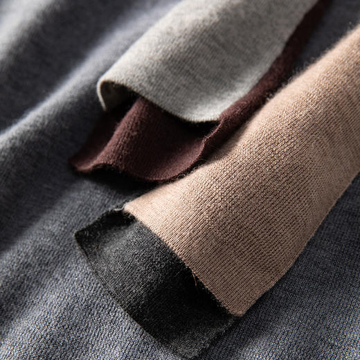 叠穿灵感缪斯~精纺100纯山羊绒衫半高领拼色长袖针织衫CYR250469 商品图4