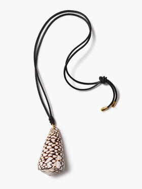 订购6周到｜Chan Luu-CONE-大理石芋螺 皮革 长项链［美国设计师］