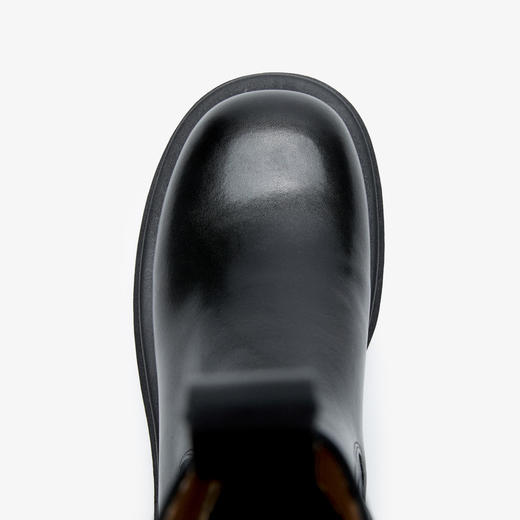 西遇厚底切尔西靴女冬季新款英伦黑色小个子增高显瘦短靴子V0057360 商品图5