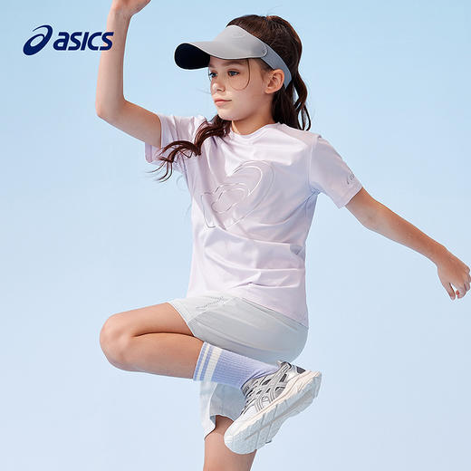ASICS亚瑟士童装2025年夏季新款吸湿速干弹力舒适圆领运动短袖T恤 商品图3