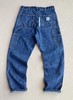 D121113新款精典方形LOGO多口袋石洗宽松直筒工装牛仔裤 商品缩略图1
