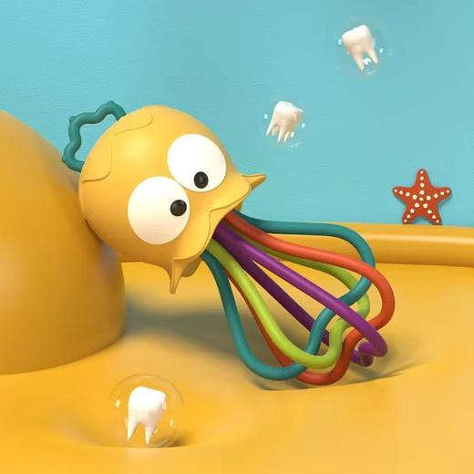 有趣的章鱼响铃 拨浪鼓感官 柔软出牙硅胶 婴儿玩具 商品图3