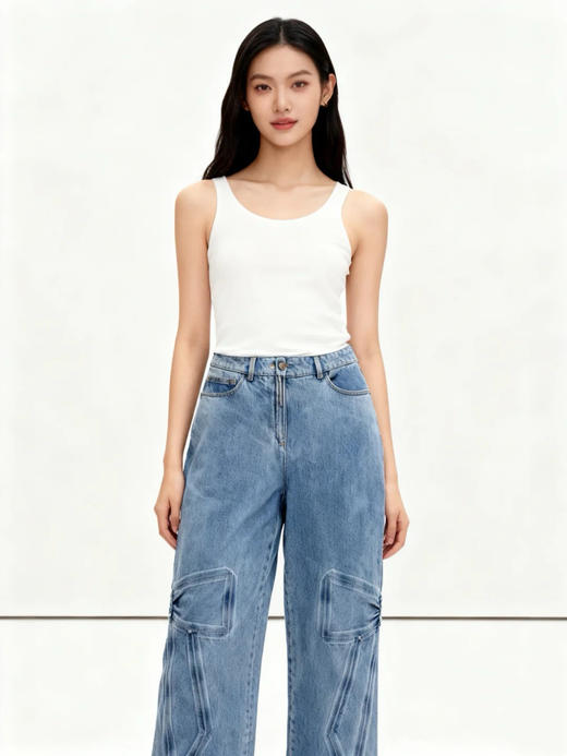 香奈儿 25秋冬新款 蝴蝶结压花牛仔裤(TM) 商品图0