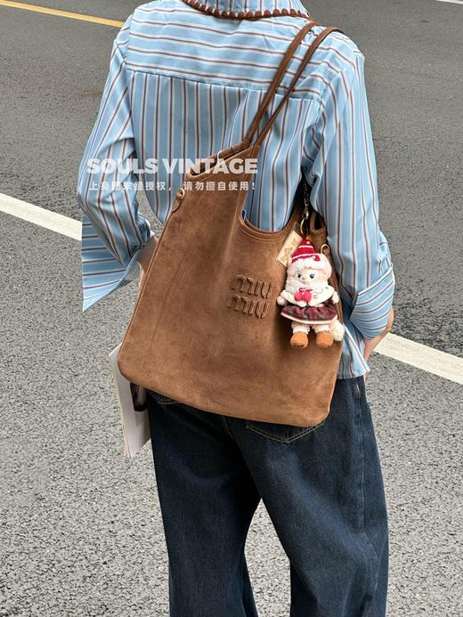 缪缪 25秋冬新配色 lvy麂皮托特包（MM） 商品图0