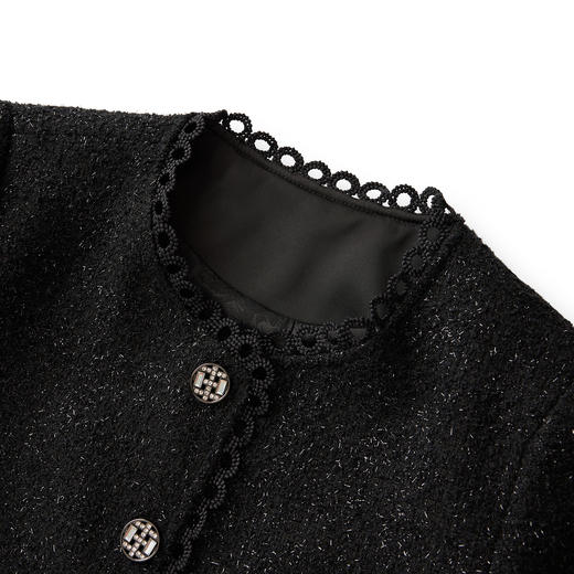 「高货wl」全新升级【铂金会员441/天猫599/差价158】(99331)洛诗琳2025秋冬亮丝编织粗花呢外套小香风半身裙两件套女 商品图4