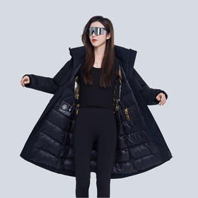 【双12直播专享】【绒朵轻盈饱满】个调 2025冬季新款女士长款鹅绒重磅加厚高进黑风衣羽绒服8768 黑色155-170