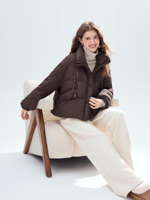 【百图lulu定制】【告白鹅绒服】气质 短款加厚 立领 白鹅绒服 商品图13