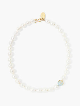 订购6周到｜Chan Luu-LARK-云雀 阿古屋珍珠 海蓝宝石 串珠 项链［美国设计师］