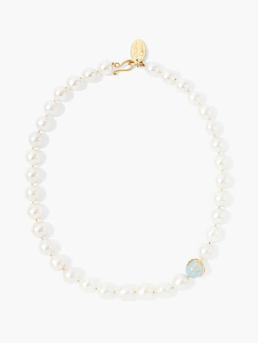 订购6周到｜Chan Luu-LARK-云雀 阿古屋珍珠 海蓝宝石 串珠 项链［美国设计师］ 商品图0