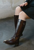 10天左右发货【全牛皮真皮长筒 不过膝 骑士靴】💥加大版本，正码正拍！💥参考筒围！靴筒高37.5厘米，跟高3.5厘米，单里、加绒，棕色、黑色可选，36-43码，牛皮鞋面，橡胶防滑底，头层猪皮垫底 商品缩略图4