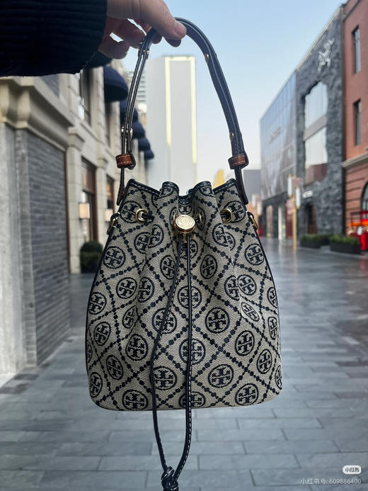 TB中号海军蓝老花水桶包121104 商品图3