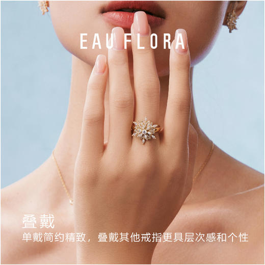 【冬日情书·初雪】可开口旋转雪花戒指·金银双色 商品图2