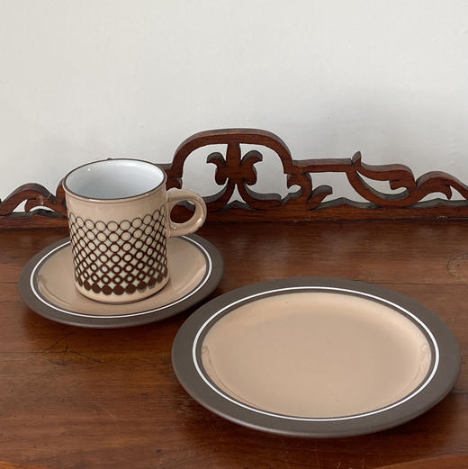 英国1970s Hornsea Coral系列 咖啡杯碟三件套 B0333 商品图3