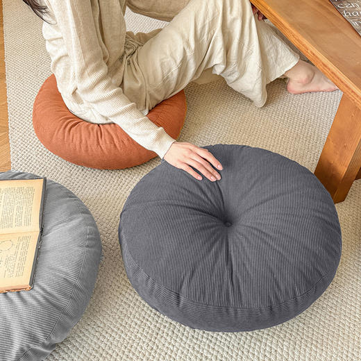 【品牌直发】加倍生活 灯芯绒飘窗榻榻米圆形蒲团坐垫 4色可选 日式椅垫 阳台窗台地板座垫子 商品图5