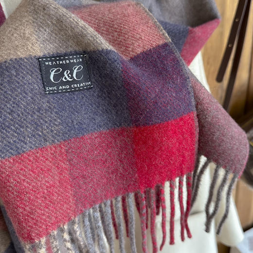 【多妈团购 明星同款双面羊毛系列围巾】吴昕、蓝盈莹同款，纱线亲肤，柔软细腻～可披可围，简约大气！时尚感满满-爱买买 商品图6