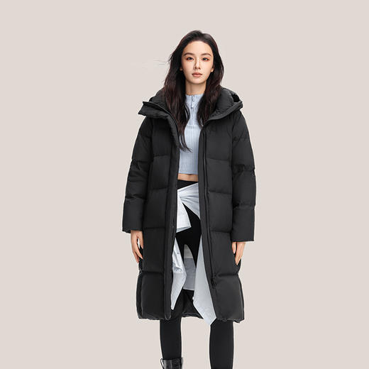 【女款】个调 2025冬季新款羽绒服女宽松连帽长款过膝外套19033 尺码155-170 颜色米灰色、咖啡色、黑色 商品图4