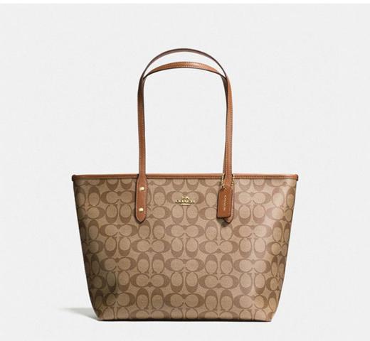 【特惠】【品牌授权】COACH/蔻驰奥莱女士老花CITY30托特包手提包大容量通勤 商品图1