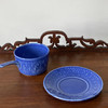 英国 Staffordshire 蓝色手柄咖啡杯碟2pcs B0308 商品缩略图2