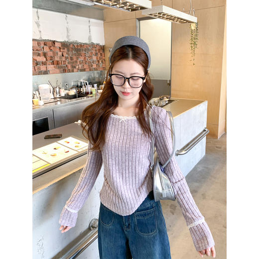 <曾小咸推荐>3.23现货秒杀 ！微信超特价！拼接蕾丝花边针织T恤 日常109.99 立减50 秒杀59.99！！ 商品图4