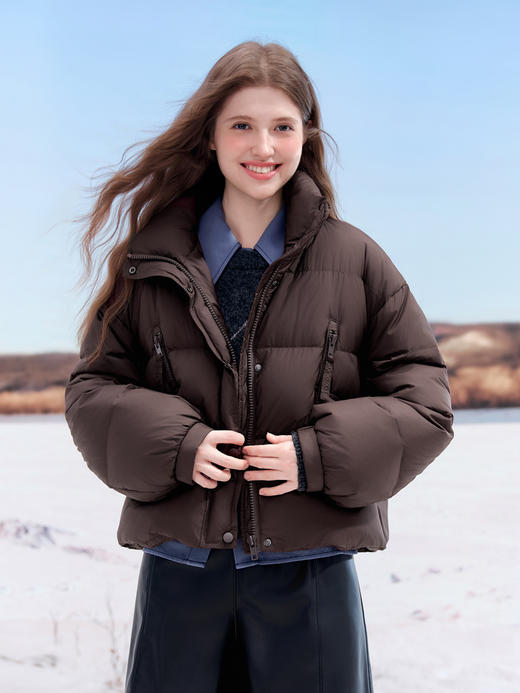 【百图lulu定制】【告白鹅绒服】气质 短款加厚 立领 白鹅绒服 商品图9