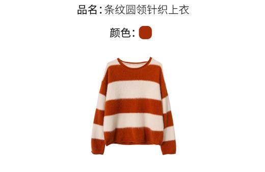 【门店同款】ENJOY冬季“暖冬知性”条纹圆领针织上衣 168046192 商品图3