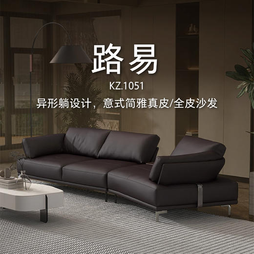 顾家家居整装 意式极简 皮艺固定沙发 KZ.1051路易 商品图0