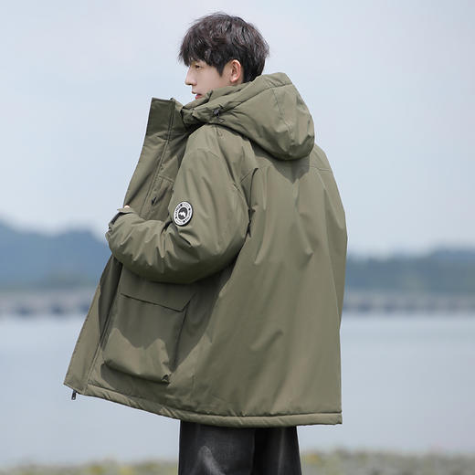 【硬汉风格 防风锁温 耐磨抗撕裂】冬季防风连帽石墨烯大码棉服 （B1-M5311） 商品图1