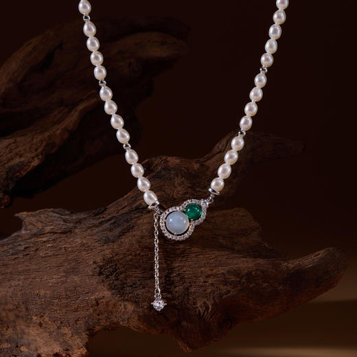 Manreya玛芮雅“玉髓福禄”淡水珍珠项链|铜镀金，淡水珍珠，玉髓 商品图5