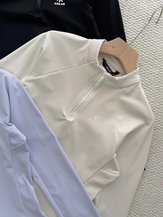 D121151轻量透气户外运动登山徒步半拉链女款长袖抓绒衣 商品图3