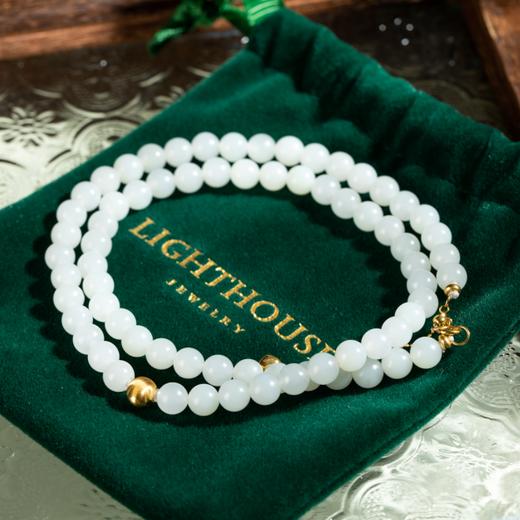 菜菜家白月光和田玉项链|新疆且末特级白+猫眼金珠，油润细腻 商品图8