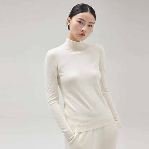 疗愈羊绒| 半高领精纺女套衫SJF96W220N 商品图3